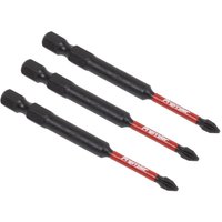 Sealey AK8254 Phillips #1 impact power tool bits, 75mm, black with red accents, set of 3.