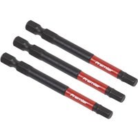 Sealey AK8263 Hex 5mm impact bits, 75mm length, black with red bands, set of 3.