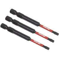 Set of three Sealey T15 Trx-Star impact bits, 75mm long, with black shafts and red bands near the tips.