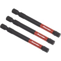 Black Sealey T40 impact power tool bits, 75mm, with red bands and "Premier" branding, set of three.