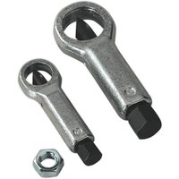 Sealey AK84 2 Piece Nut Splitter Set with silver handles and black splitting blades, includes one hex nut.