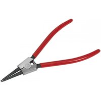 Red-handled Sealey circlip pliers with straight nose, 230mm length, silver metal jaws.