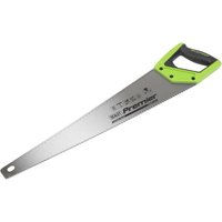 Sealey AK8655 handsaw, 550mm, 7TPI, with a gray blade and a black and green ergonomic handle.