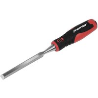 Sealey AK9231 Hammer-Thru wood chisel, 10mm blade, black and red ergonomic handle with metal striking cap