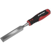 Sealey AK9235 Hammer-Thru Wood Chisel 25mm with red and black ergonomic handle and silver steel blade.
