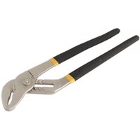 Sealey water pump pliers 250mm with Ni-Fe finish, silver jaws, black rubber grips, and yellow accents.