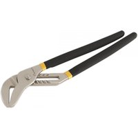 Sealey AK9370 water pump pliers, 400mm, silver Ni-Fe finish, black rubber grips, adjustable jaws with yellow accents.