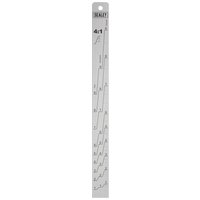 Sealey Aluminium Paint Measuring Stick with metric and imperial scales, silver finish, and hanging hole at the top.