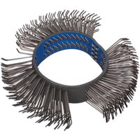 "Angled wire wheel with dense bristles and blue center ring for SA695 Smart Eraser by Sealey"