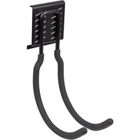 Black Sealey APH Large J Storage Hook with dual curved arms and a perforated mounting plate.
