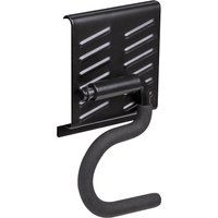 Black Sealey APH Single S Prong Storage Hook with textured curved hook and slotted square mounting plate.