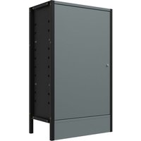 Sealey APMRB3 grey modular racking base cupboard with three shelves, black frame, and single door, 580mm height.