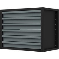 Sealey APMRM1 modular racking mid unit, black frame with six horizontal gray drawers, 580mm width.