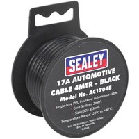 Black Sealey 17amp automotive cable spool, 4 meters, with red and blue Sealey logo on the label.