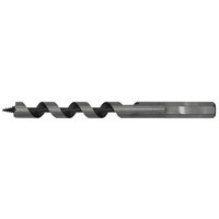 Sealey auger wood drill bit, 12mm diameter, 155mm length, with spiral flutes and hex shank, metallic finish.