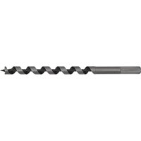 Auger wood drill bit, 13mm diameter, 235mm length, with spiral flutes and hex shank, by Sealey.