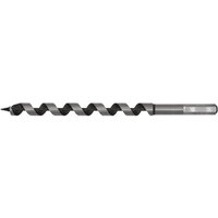 Auger wood drill bit, 14mm diameter, 235mm length, with spiral flutes and hex shank, black and silver finish.