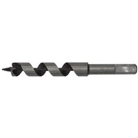 Auger wood drill bit, 16mm diameter, 155mm length, with spiral flutes and hex shank, by Sealey.