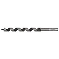 Auger wood drill bit, 16mm diameter, 235mm length, with spiral flutes and hex shank, by Sealey.