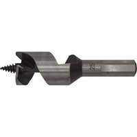 Sealey auger wood drill bit, 25mm diameter, 100mm length, silver with black spiral tip and hexagonal shank.