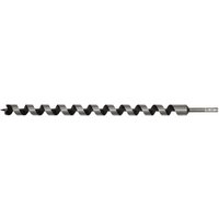 Sealey auger wood drill, 600mm long, 30mm diameter, spiral design, silver and black finish, hex shank.
