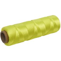 Braided yellow nylon brick line spool, 76 meters, with a smooth cylindrical shape and visible texture.