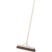 Sealey BM24H broom with 24in hard bristles, light wood handle, and metal support bracket.