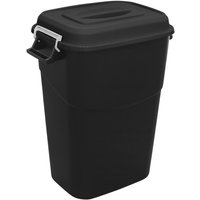 Black Sealey BM95 refuse/storage bin, 95L capacity, rectangular shape, with side handles and a flat lid.