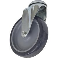 "Grey Sealey swivel castor with bolt hole, featuring a shiny metal bracket and smooth wheel surface"