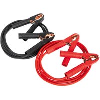 Red and black Sealey Booster Cable Jump Leads with copper clamps, coiled and ready for use.