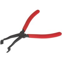 Sealey Brake Spring Washer Pliers with red rubber grips and black metal jaws.