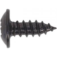 Black flanged head self-tapping screw, 3.5 x 10mm, Pozi drive, pack of 100, by Sealey.