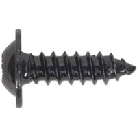 Black flanged head self-tapping screw, 4.8 x 16mm, Pozi drive, pack of 100, by Sealey.