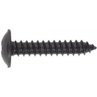 Black flanged head self-tapping screw, 4.8 x 25mm, with Pozi drive, textured threading, pack of 100 by Sealey.
