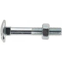 Zinc-coated M6 x 40mm coach bolt with nut, featuring a domed head and threaded shaft, pack of 100 by Sealey.