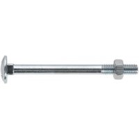 Sealey CBN675 Coach Bolt & Nut, M6 x 75mm, zinc-coated, round head, threaded end, pack of 100.