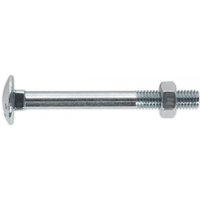 Sealey CBN875 Coach Bolt & Nut, M8 x 75mm, zinc finish, round head, threaded shaft, pack of 50.