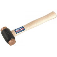 Copper-faced hammer with black head, 1.75Lb weight, and hickory shaft, Sealey logo on handle.