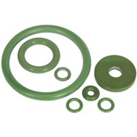 Green Sealey chemical seal kit with various sized circular seals for SCSG04 and SCSG05 pressure sprayers.