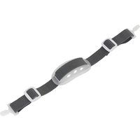 Black and gray Sealey chin strap with adjustable buckles and padded section for Worksafe 502 vented safety helmets.