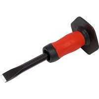 Sealey Cold Chisel with red and black grip guard, flat chisel tip, and protective hand shield.
