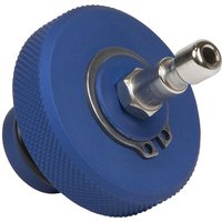 Blue Sealey coolant pressure test cap with textured grip and metallic connector for Tesla Model 3 & Y.