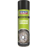 Sealey Copper Grease Aerosol with black cap, green label, and image of car wheel on the front.