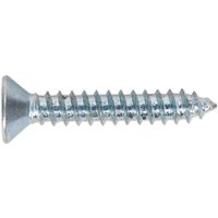 Sealey countersunk self-tapping screw, silver, with sharp tip and spiral threads, flat head design.