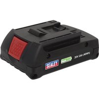 Black Sealey 20v cordless Li-ion battery with red release button and Sealey logo for CP314 and CP316 riveters.