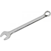 Silver Sealey 23mm combination spanner with open end and ring end, polished chrome finish.