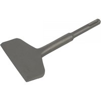 Sealey D75WC cranked chisel, 75x165mm, silver, wide flat blade, SDS Plus shank, durable metal construction.