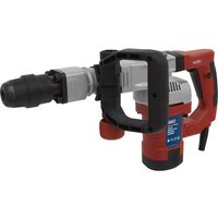 Red and black Sealey DHB1300 SDS Max demolition hammer with ergonomic handle and robust metal casing.