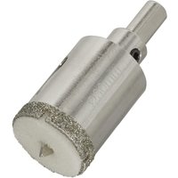 Sealey DHS30 electroplated diamond hole saw, 30mm diameter, silver cylindrical body with textured cutting edge.