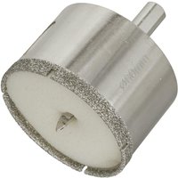 Sealey DHS60 electroplated diamond hole saw Ø60mm, silver cylindrical body with textured cutting edge.